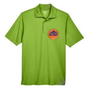 Retro Detroit Skyline Logo Men's Origin Performance Pique Polo