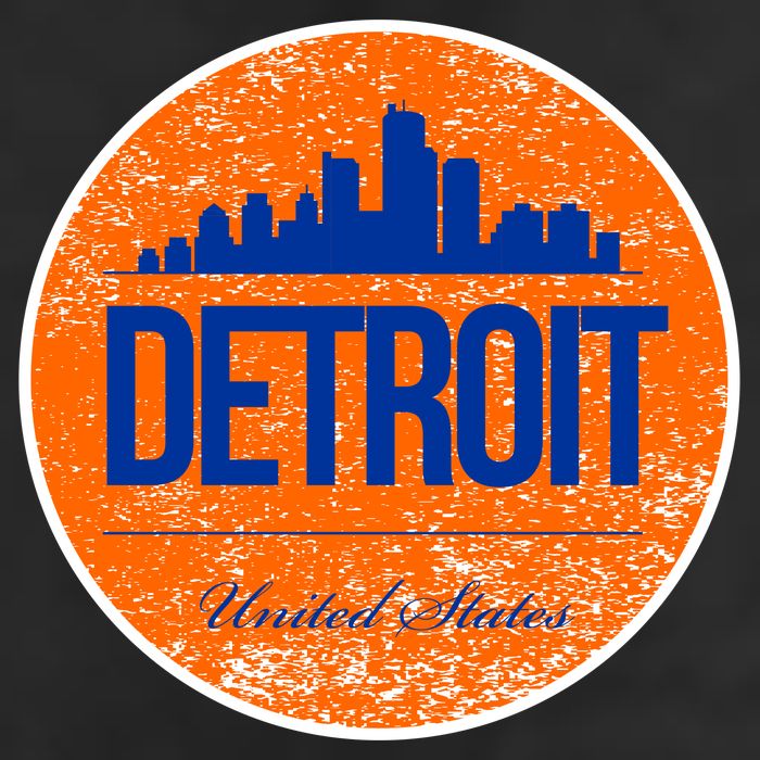 Retro Detroit Skyline Logo Adult Drive Performance Visor