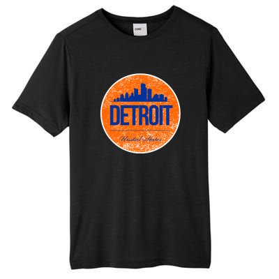 Retro Detroit Skyline Logo Tall Fusion ChromaSoft Performance T-Shirt