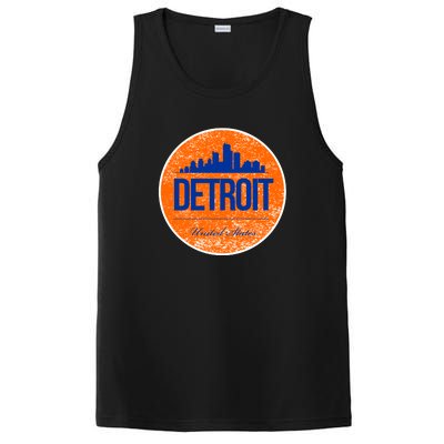 Retro Detroit Skyline Logo PosiCharge Competitor Tank