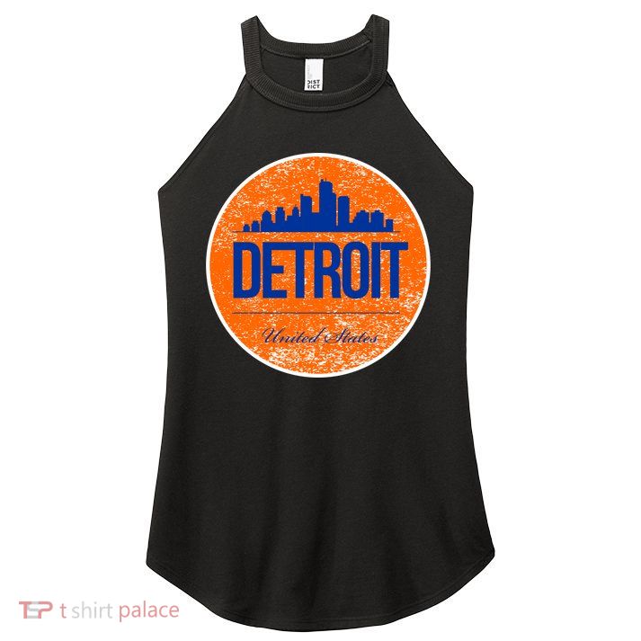 Retro Detroit Skyline Logo Women's Perfect Tri Rocker Tank