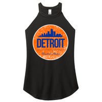 Retro Detroit Skyline Logo Women's Perfect Tri Rocker Tank