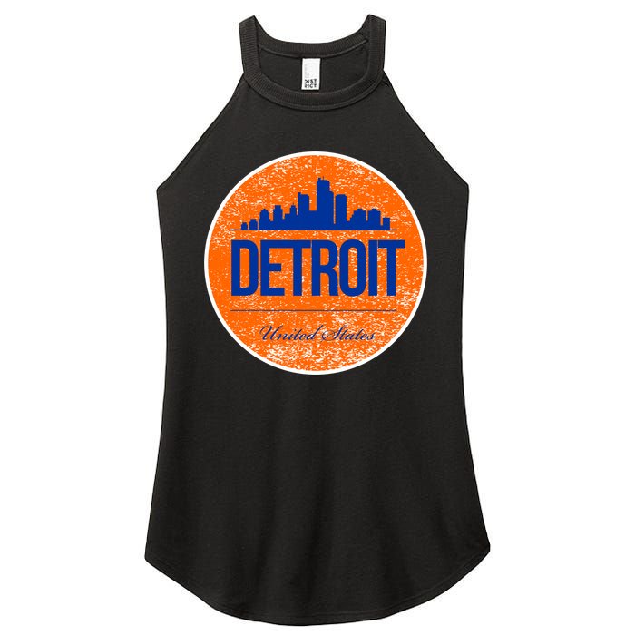 Retro Detroit Skyline Logo Women's Perfect Tri Rocker Tank