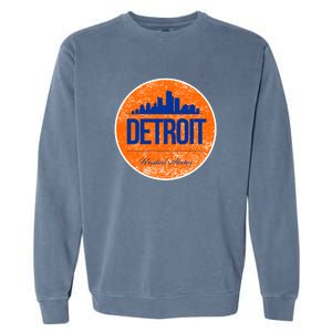 Retro Detroit Skyline Logo Garment-Dyed Sweatshirt