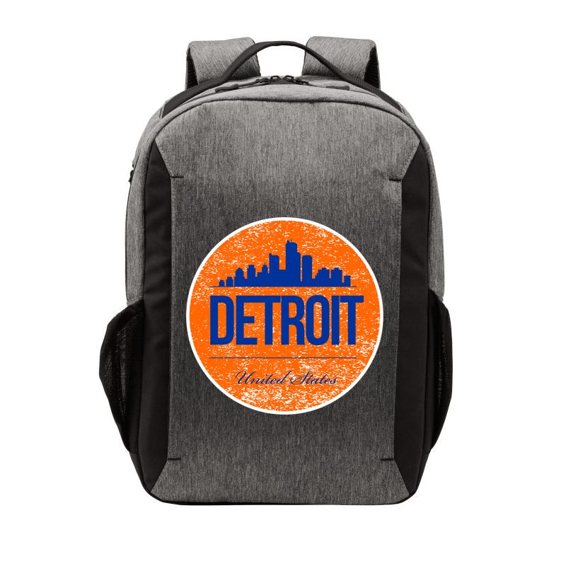 Retro Detroit Skyline Logo Vector Backpack
