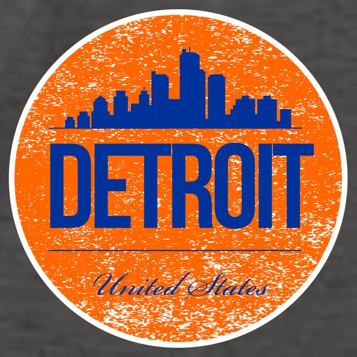 Retro Detroit Skyline Logo Vector Backpack