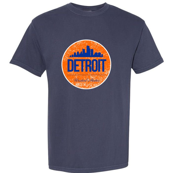 Retro Detroit Skyline Logo Garment-Dyed Heavyweight T-Shirt