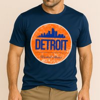 Retro Detroit Skyline Logo Cooling Performance Crew T-Shirt