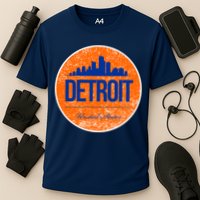 Retro Detroit Skyline Logo Cooling Performance Crew T-Shirt