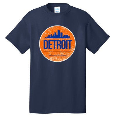 Retro Detroit Skyline Logo Tall T-Shirt