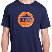 Retro Detroit Skyline Logo Adult ChromaSoft Performance T-Shirt