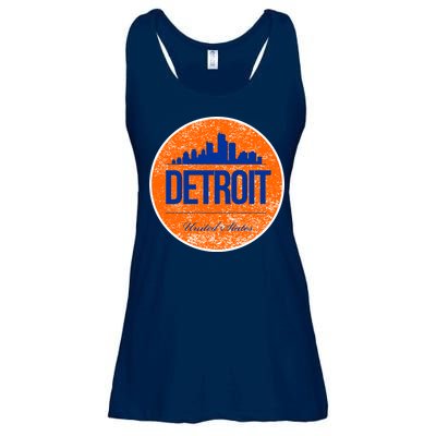 Retro Detroit Skyline Logo Ladies Essential Flowy Tank