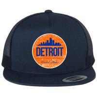 Retro Detroit Skyline Logo Flatbill Hat