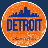 Retro Detroit Skyline Logo Flatbill Hat