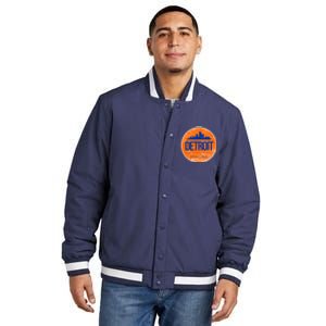 Retro Detroit Skyline Logo Insulated Varsity Jacket