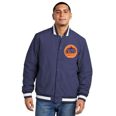 Retro Detroit Skyline Logo Insulated Varsity Jacket