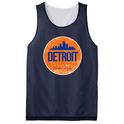 Retro Detroit Skyline Logo Mesh Reversible Basketball Jersey Tank