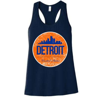 Retro Detroit Skyline Logo Womens Tank Top