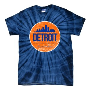 Retro Detroit Skyline Logo Tie-Dye T-Shirt