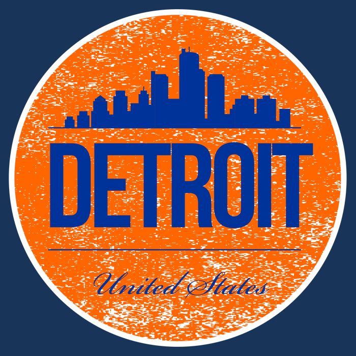 Retro Detroit Skyline Logo Tie-Dye T-Shirt