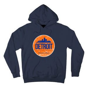 Retro Detroit Skyline Logo Tall Hoodie