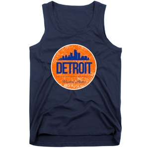 Retro Detroit Skyline Logo Tank Top