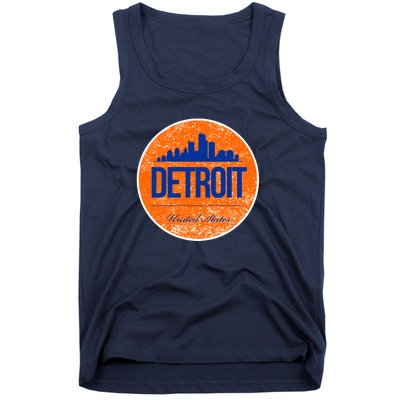 Retro Detroit Skyline Logo Tank Top