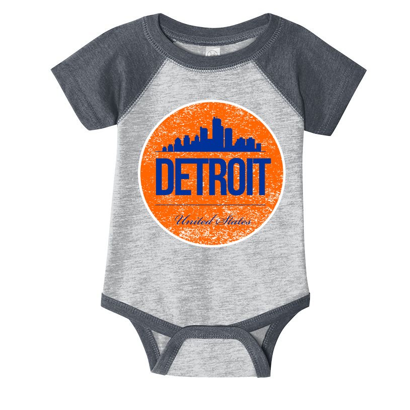 Retro Detroit Skyline Logo Infant Baby Jersey Bodysuit