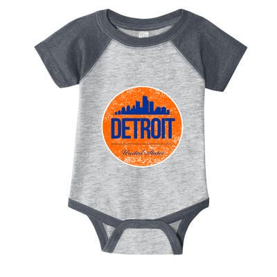 Retro Detroit Skyline Logo Infant Baby Jersey Bodysuit