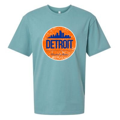 Retro Detroit Skyline Logo Sueded Cloud Jersey T-Shirt