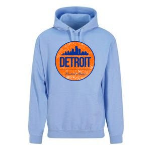 Retro Detroit Skyline Logo Unisex Surf Hoodie