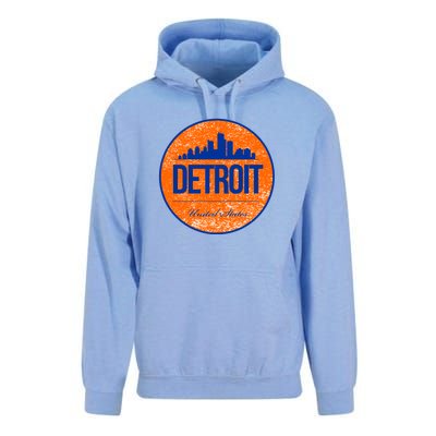 Retro Detroit Skyline Logo Unisex Surf Hoodie