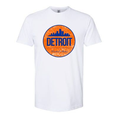 Retro Detroit Skyline Logo Softstyle® CVC T-Shirt