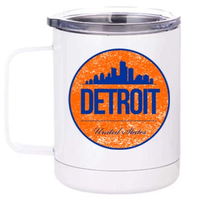 Retro Detroit Skyline Logo 12 oz Stainless Steel Tumbler Cup