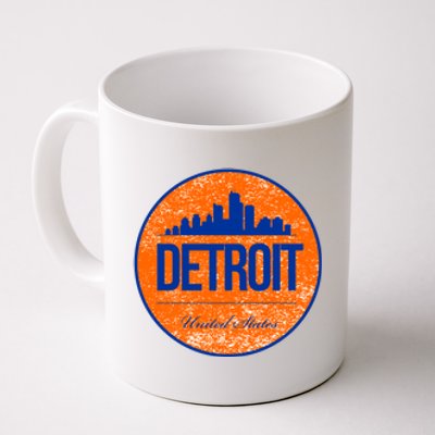 Retro Detroit Skyline Logo Coffee Mug