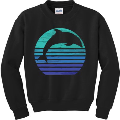 Retro Dolphin Silhouette Kids Sweatshirt