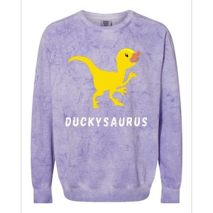 Rubber Duck Trex Duck Dino Funny Rubber Duck Dinosaur Colorblast Crewneck Sweatshirt