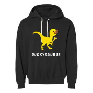 Rubber Duck Trex Duck Dino Funny Rubber Duck Dinosaur Garment-Dyed Fleece Hoodie