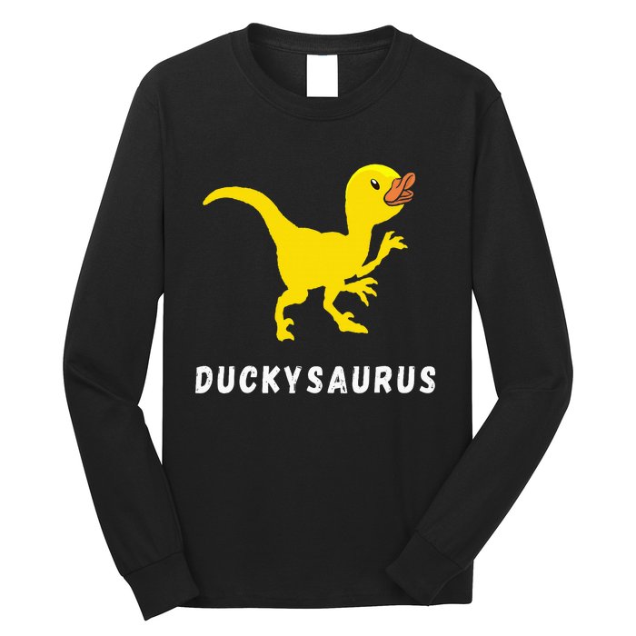 Rubber Duck Trex Duck Dino Funny Rubber Duck Dinosaur Long Sleeve Shirt