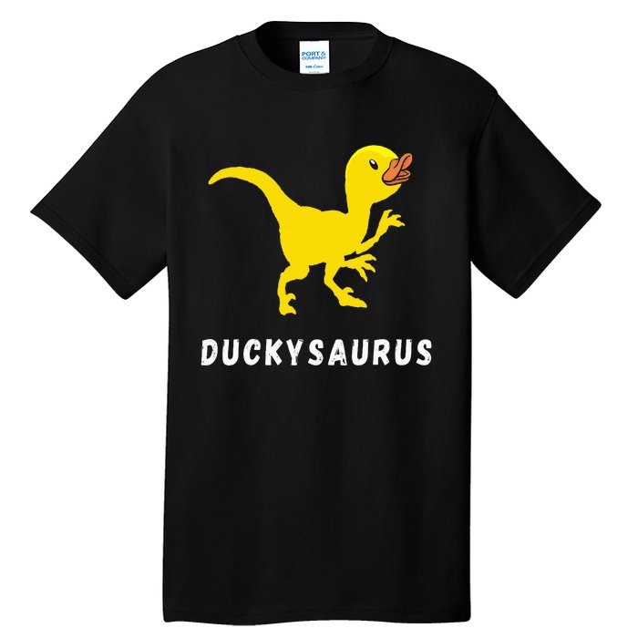 Rubber Duck Trex Duck Dino Funny Rubber Duck Dinosaur Tall T-Shirt