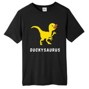 Rubber Duck Trex Duck Dino Funny Rubber Duck Dinosaur Tall Fusion ChromaSoft Performance T-Shirt