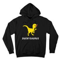 Rubber Duck Trex Duck Dino Funny Rubber Duck Dinosaur Tall Hoodie