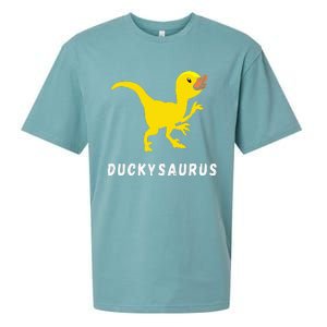 Rubber Duck Trex Duck Dino Funny Rubber Duck Dinosaur Sueded Cloud Jersey T-Shirt