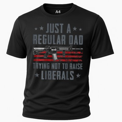 Regular Dad Trying Not To Raise Liberals Pro Gun Performance Shirt