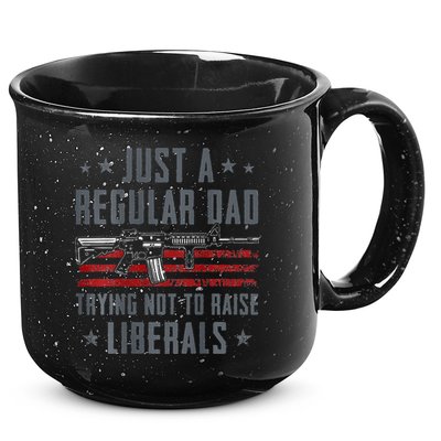 Regular Dad Trying Not To Raise Liberals Pro Gun 15oz Campfire Ceramic Mug