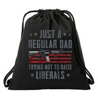Regular Dad Trying Not To Raise Liberals Pro Gun Drawstring Bag
