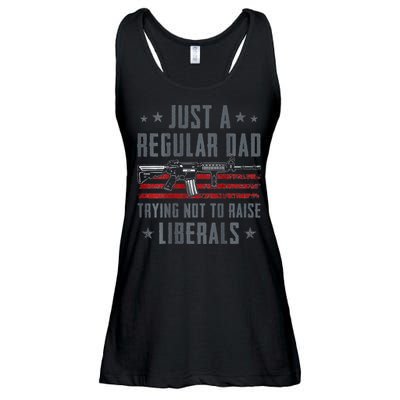 Regular Dad Trying Not To Raise Liberals Pro Gun Ladies Essential Flowy Tank