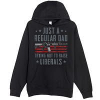 Regular Dad Trying Not To Raise Liberals Pro Gun Premium Pullover Hoodie