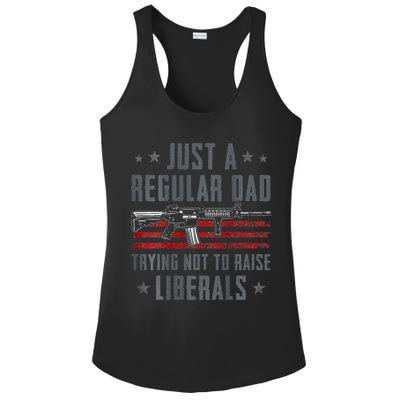 Regular Dad Trying Not To Raise Liberals Pro Gun Ladies PosiCharge Competitor Racerback Tank