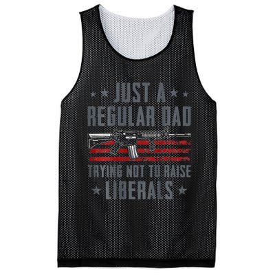 Regular Dad Trying Not To Raise Liberals Pro Gun Mesh Reversible Basketball Jersey Tank